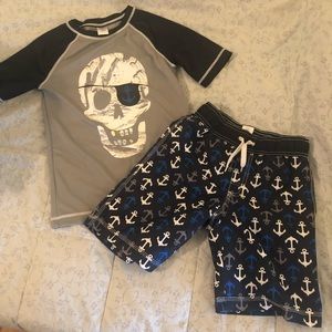 Gymboree swimming trunk plus swim shirt